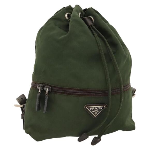 PRADA Backpack Nylon Khaki Silver - Picture 1 of 9